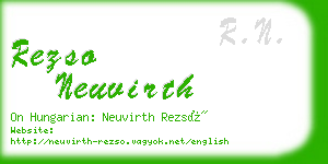 rezso neuvirth business card